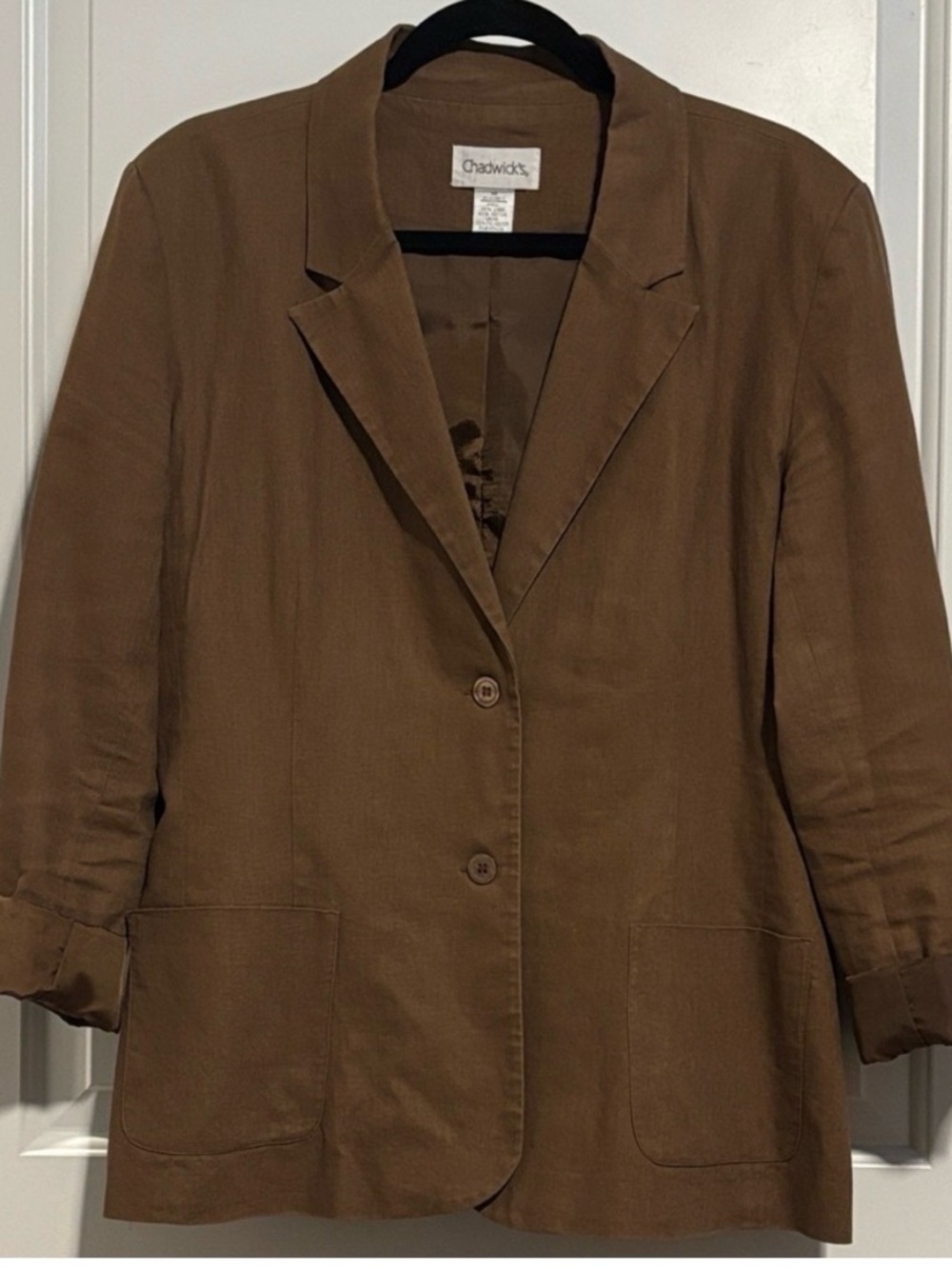 Chadwicks Tan Linen Blend Blazer
